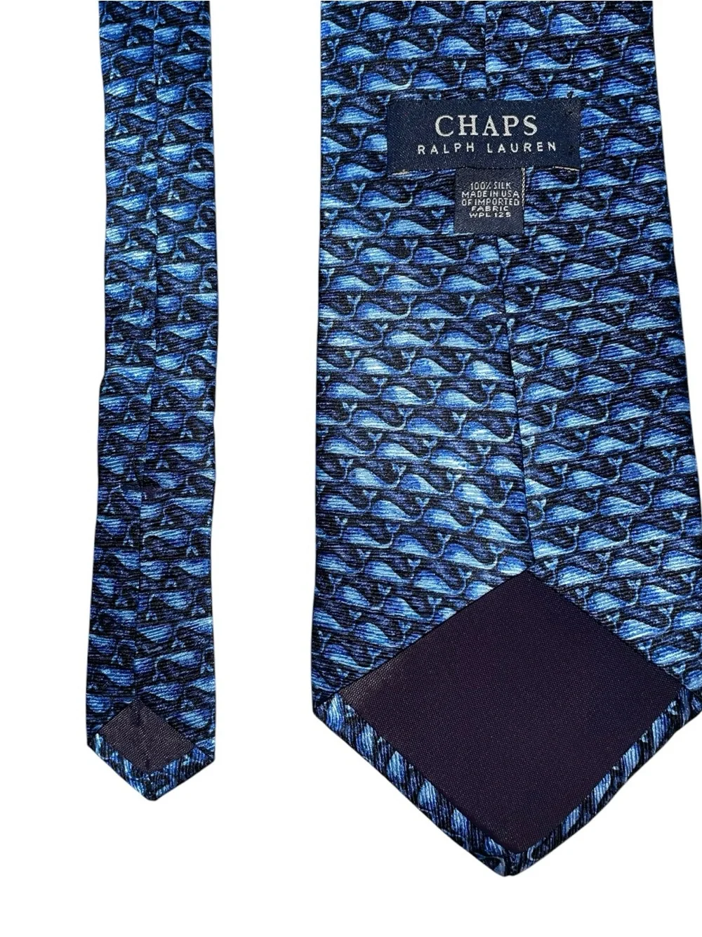 Chaps Ralph Lauren Blue Patterned Silk Tie